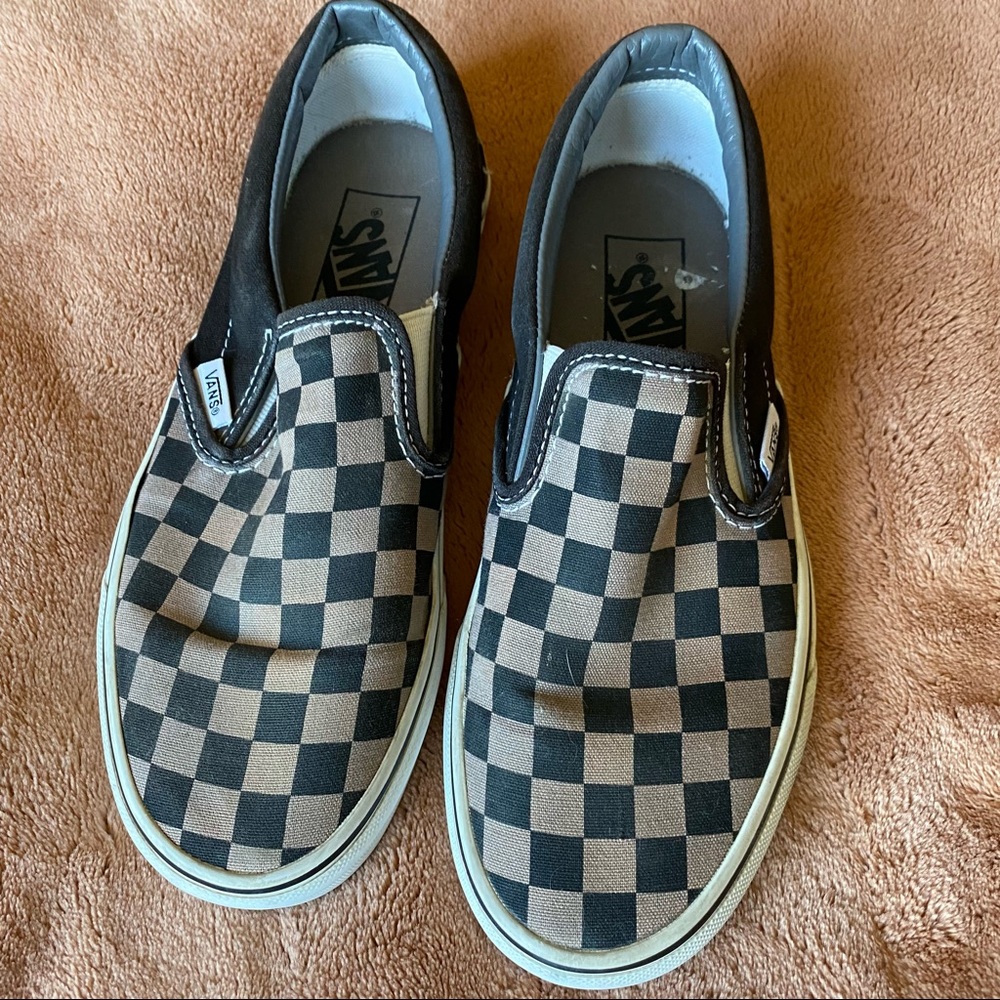 VANS checkered slip ons